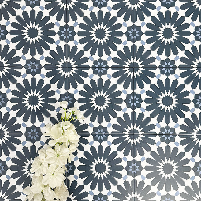 Fez Federal Blau | Marokkanischer Stil | 20cm x 20cm