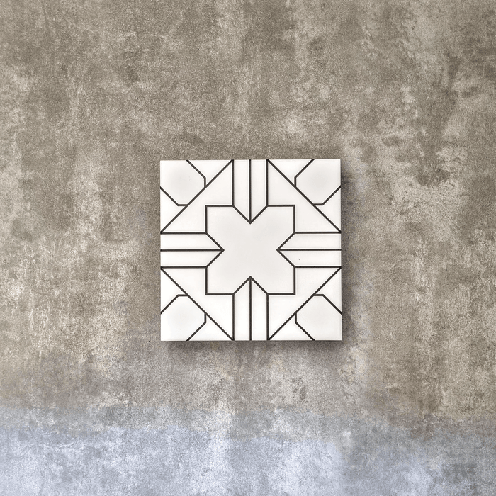CAMPIONE INTERO DI PIASTRELLA Almeira Palast Nero & Bianco 20cm x 20cm