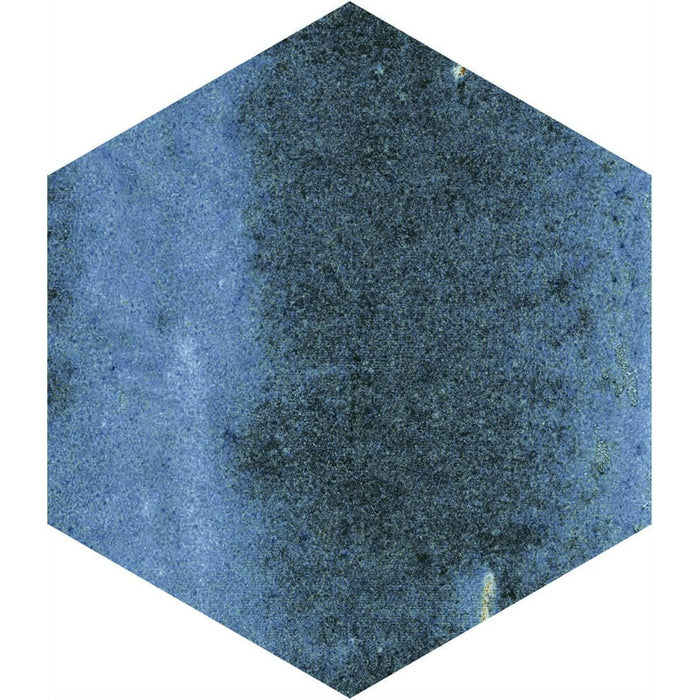 Elazar Blau | Carreau hexagonal brillant | 11.8cm x 10.2cm
