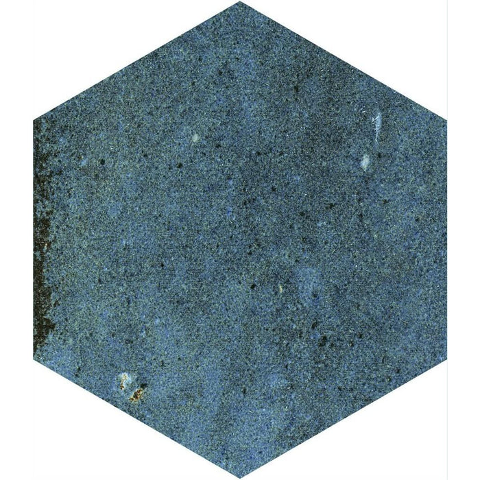 Elazar Blau | Carreau hexagonal brillant | 11.8cm x 10.2cm