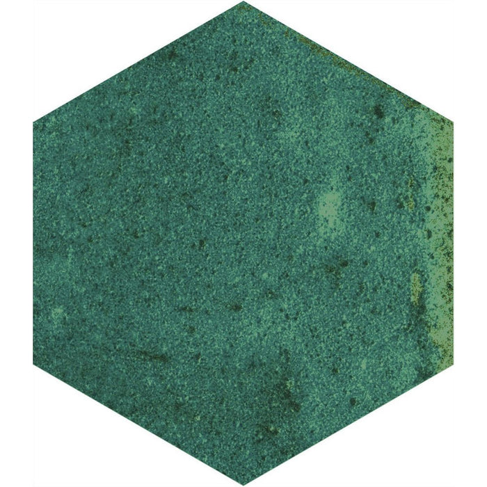 Elazar Olivgrün | Glänzende Hexagon-Fliese | 11.8cm x 10.2cm