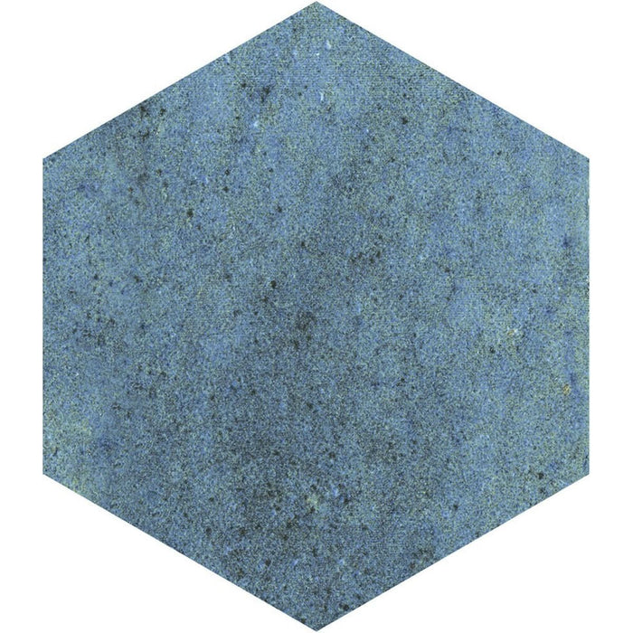 GANZE FLIESENPROBE Elazar Blau Hexagon Matt Porzellan Wand- und Bodenfliese 11,8 cm x 10,2 cm