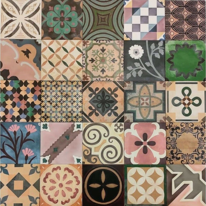 AMOSTRA DE AZULEJOS CORTADOS Azulejos Patchwork Cuba 20cm x 20cm