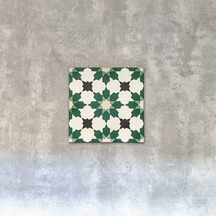MUESTRA COMPLETA DE AZULEJO Madeira Verde Azulejo Marroquí 20cm x 20cm