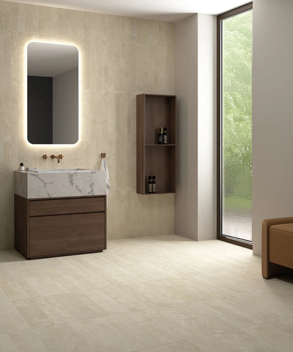 Izmir Beige Marmoreffekt Wand- und Bodenfliesen 7,5cm x 60cm