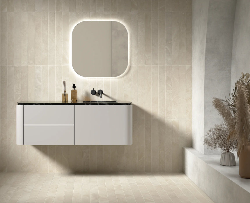 Izmir Beige Marmoreffekt Wand- und Bodenfliesen 7,5cm x 60cm